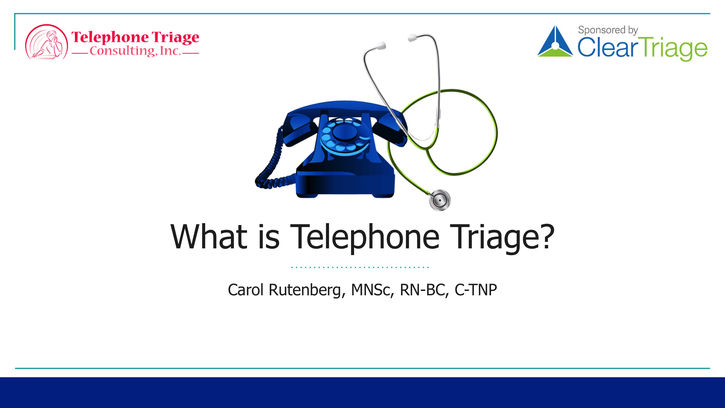 nurse telephone triage training videos by carol rutenberg